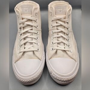 Women's Cream Converse All Star High-Top Sneakers, Size 8